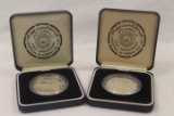 Set of 2 - Silver Coins - First Anniversary Liberation of Kuwait.