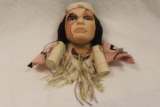 Native American Porcelain and Fabric Wall Hanging.