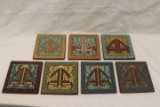 Set of 7 Van Briggle Collector Society Tiles