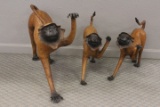 Set of 3 Leather Monkeys.