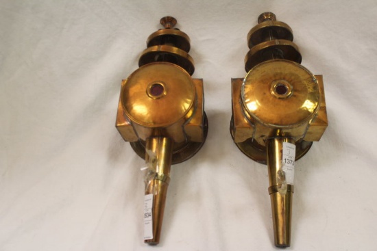 Set of 2 Brass Gas Lanterns.