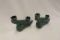 Van Briggle Set of 2 Candle Sticks, Mottled Green