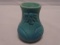 Van Briggle Small Vase with Daisy, Ming Blue Glaze.