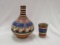 Mexican Handpainted Vase w/Cup