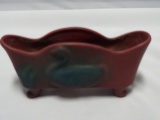 Van Briggle Pottery footed Swan Planter in Mulberry