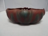 Van Briggle Tulip Bowl with Frog in Mulberry