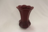 Van Briggle Scalloped Rim Vase, Mulberry