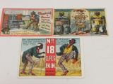 Set of 3 Black Americana Advertisements.