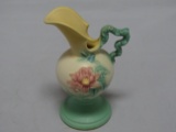 Hull Pink, Green and Cream Handled Vase.