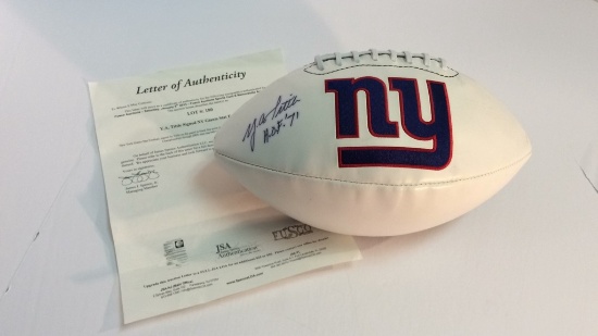 Y.A. Tittle New York Giants Stat Football Autographed