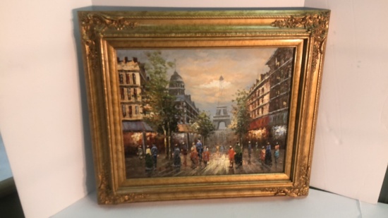 738- Paris Street Scene Painting