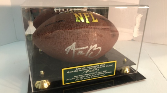 Aaron Rodgers Autographed Football.
