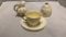 Belleek cup, saucer, creamer, honey pot