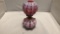 Cranberry Glass Oil Lamp.