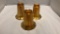 Set of 3 Quezal Marigold Carnival Glass Lamp