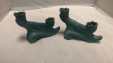 Van Briggle  Set of  Double Tulip Candle Holders