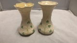 Pair of Belleek China Vases