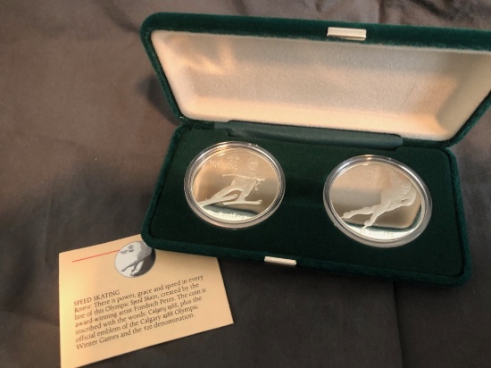 Set of 2 1988 Royal Canadian Mint Calgary Olympic $20 Coins.