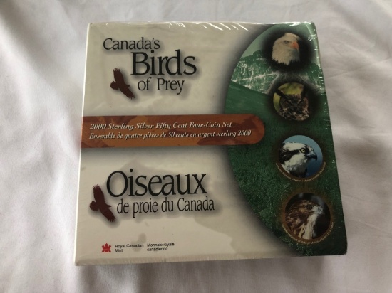 Canada's Birds of Prey 2000 Silver Fifty Cent Four-Coin Set.