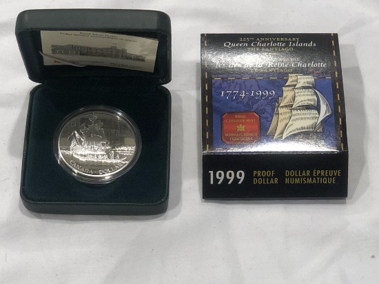 1999 Proof Silver Canadian Dollar.