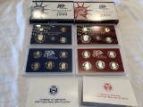 1999 US Mint Silver Proof Coin Set and Regular Proof Set.
