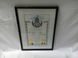 Lithograph Certificate for Wm H Spurgeon Building