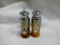 Vintage Amber glass & silver plate salt & pepper