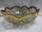 Vintage Cut Glass Bowl with Gold Color Accents