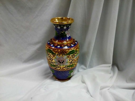 Cloisonne Mini Vase Lotus Flower Chinese Decor