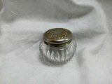 Antique  Powder Jar with Sterling Silver Lid