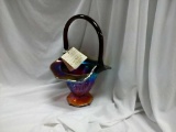 Fenton Handmade Carnival Glass Brides Basket