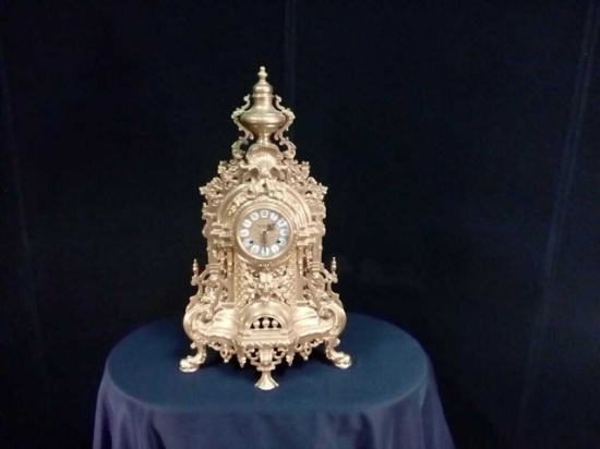 Italian Ornate Brass Imperial Mantel Clock