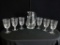 Cut Crystal Pitcher And Glasses