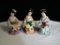 Set Of 3 Hand Painted Asian Figurines