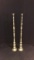 Pair Of Large Brass Candle Sticks.