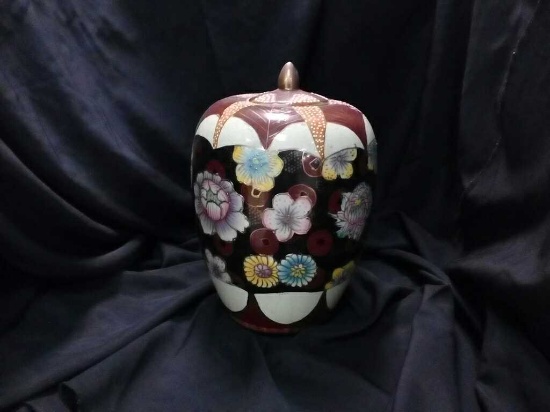 Hand Painted Asian Urn