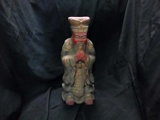 Vintage Wood Carved Asian Statue