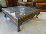 Marble Coffee Table With Claw Feet.