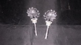 Pair Of Waterford Lead Crystal Bottle Stoppers .