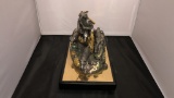 Michael Ricker Pewter Statue “running With Wolves”