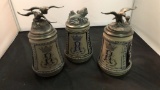 Set Of 3 Original Michael Ricker Gerzit Steins.