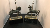 Michael Ricker Pewter Set Of 2 Carousel Horse