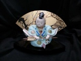 Asian Porcelain Figurine On Stand