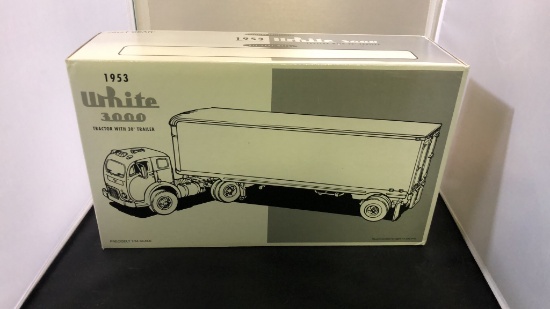 1953 White 3000 Tractor with 30' Trailer Die-Cast Replica.