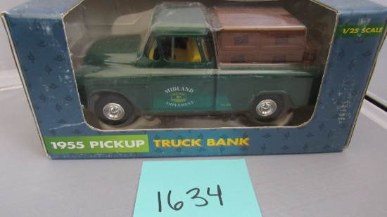 1955 Pickup Truck Bank, Die-Cast Replica.