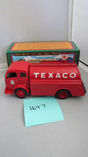 1949 White Tilt Cab Tank Truck, Die-Cast Replica.