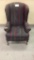 Maroon & Green Wingback Chair