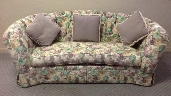 Floral Sofa with 3 Pillows