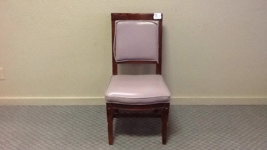 Single Dining Chair-Mauve & Wood