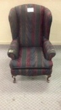 Maroon & Green Wingback Chair